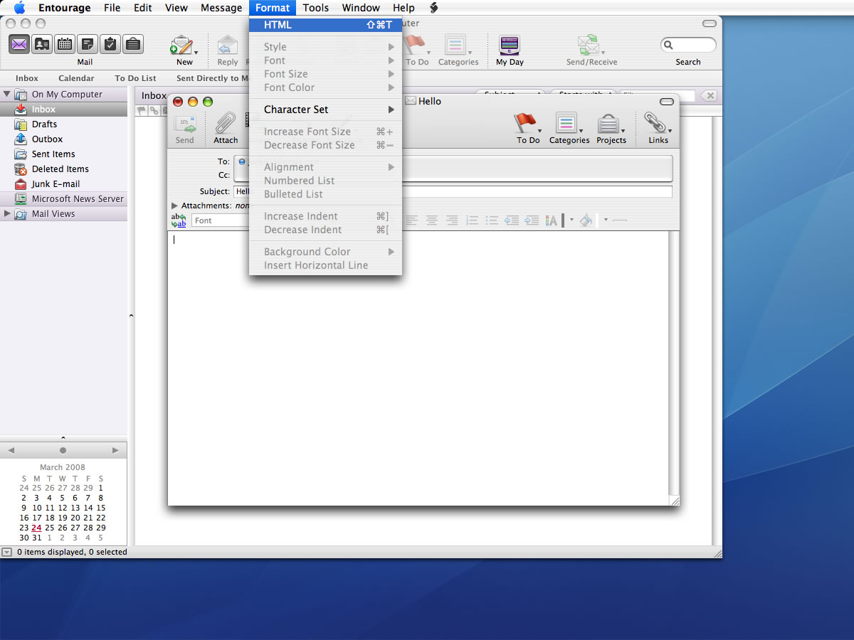 Microsoft Office Entourage 2008 for Mac