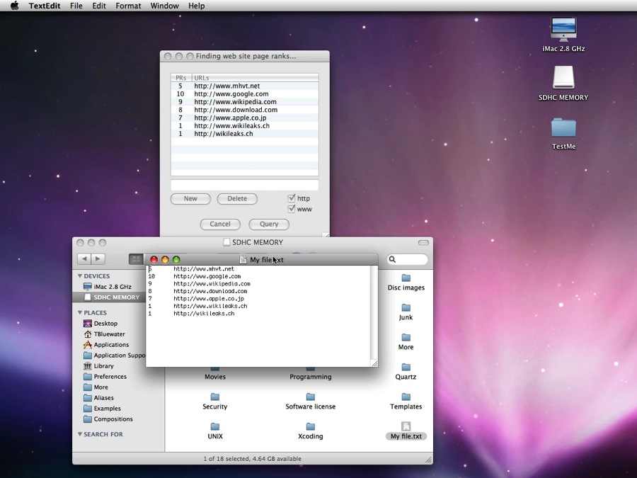 Mac software QuickMarks