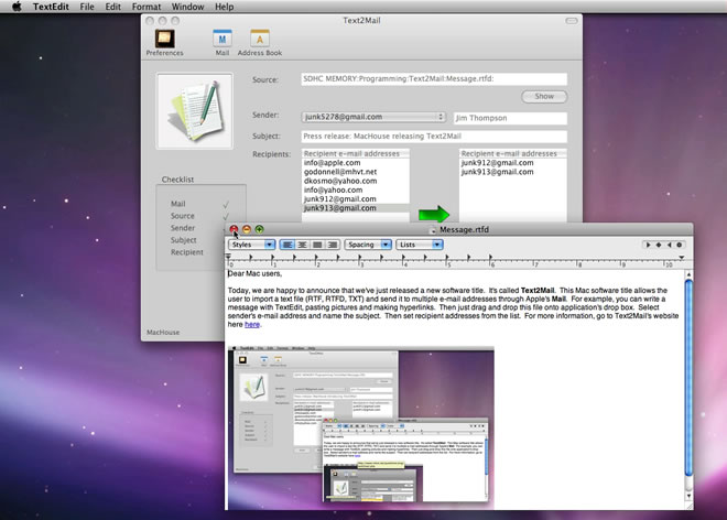 Mac software Text2Mail