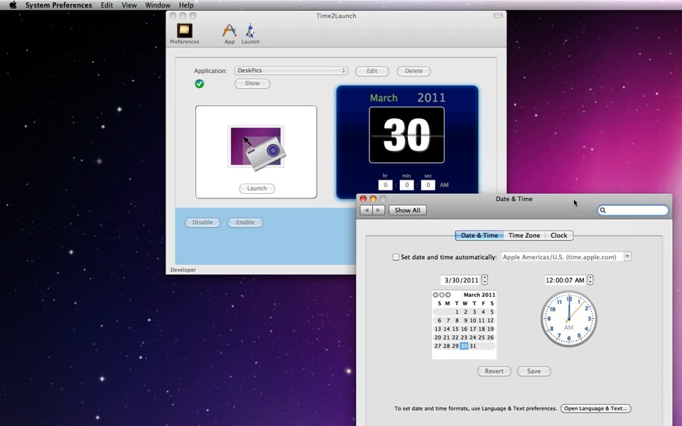 Mac software Time2Launch