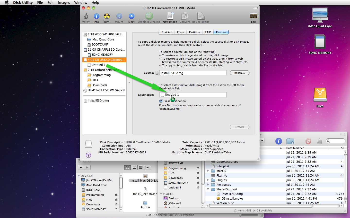 Mac OS X Lion install card